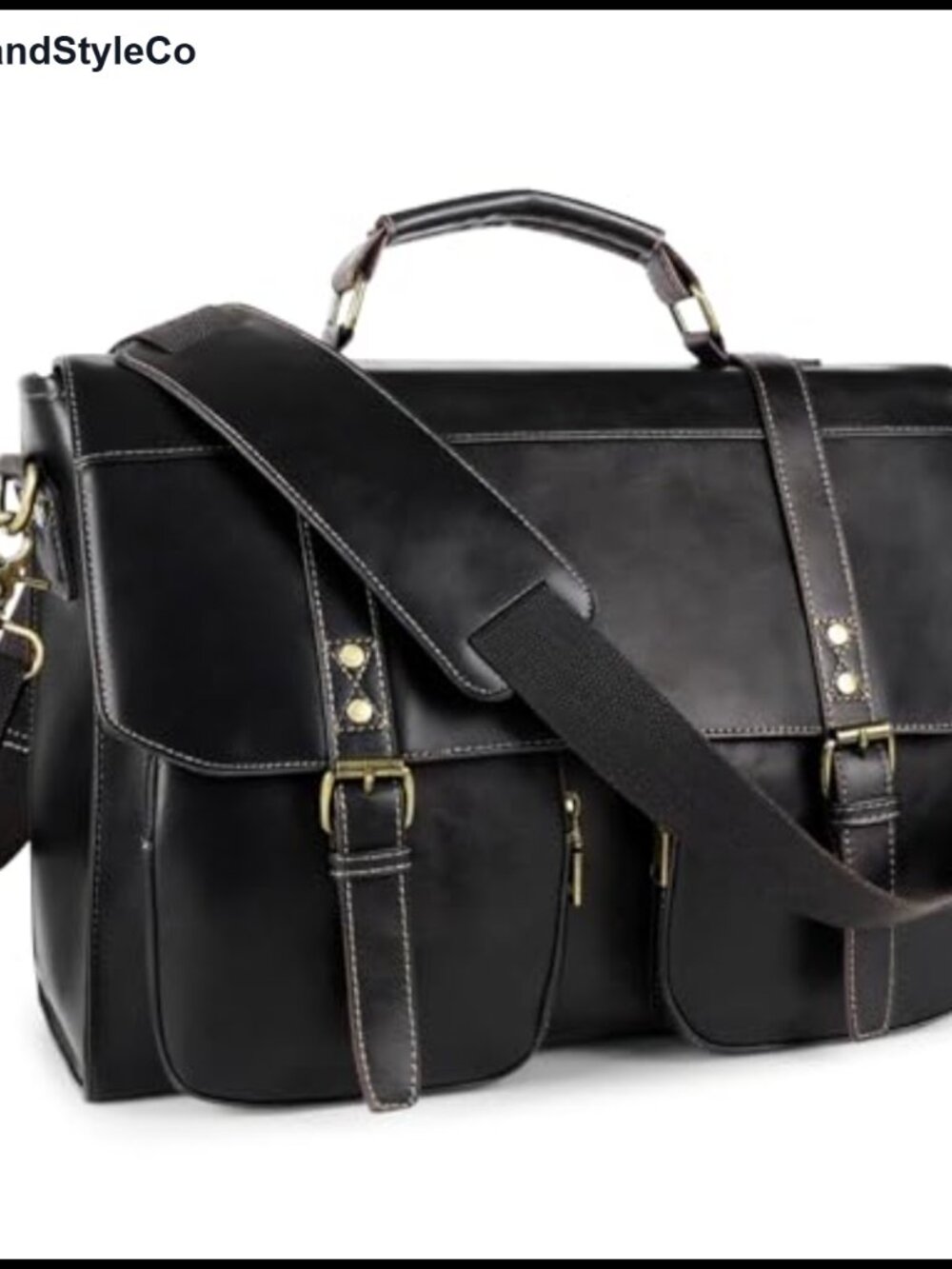 Vintage PU Leather 15.6 Inch Messenger Bag Briefcase Satchel
